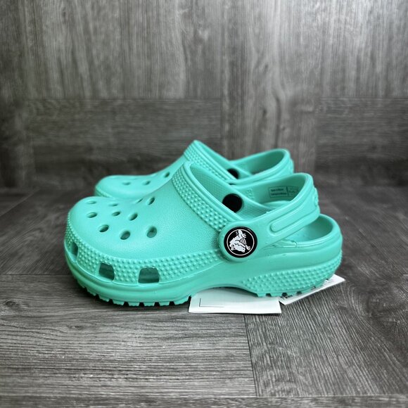 CROCS Classic Kids size 8 Lagoon Teal Clogs - Picture 6 of 9